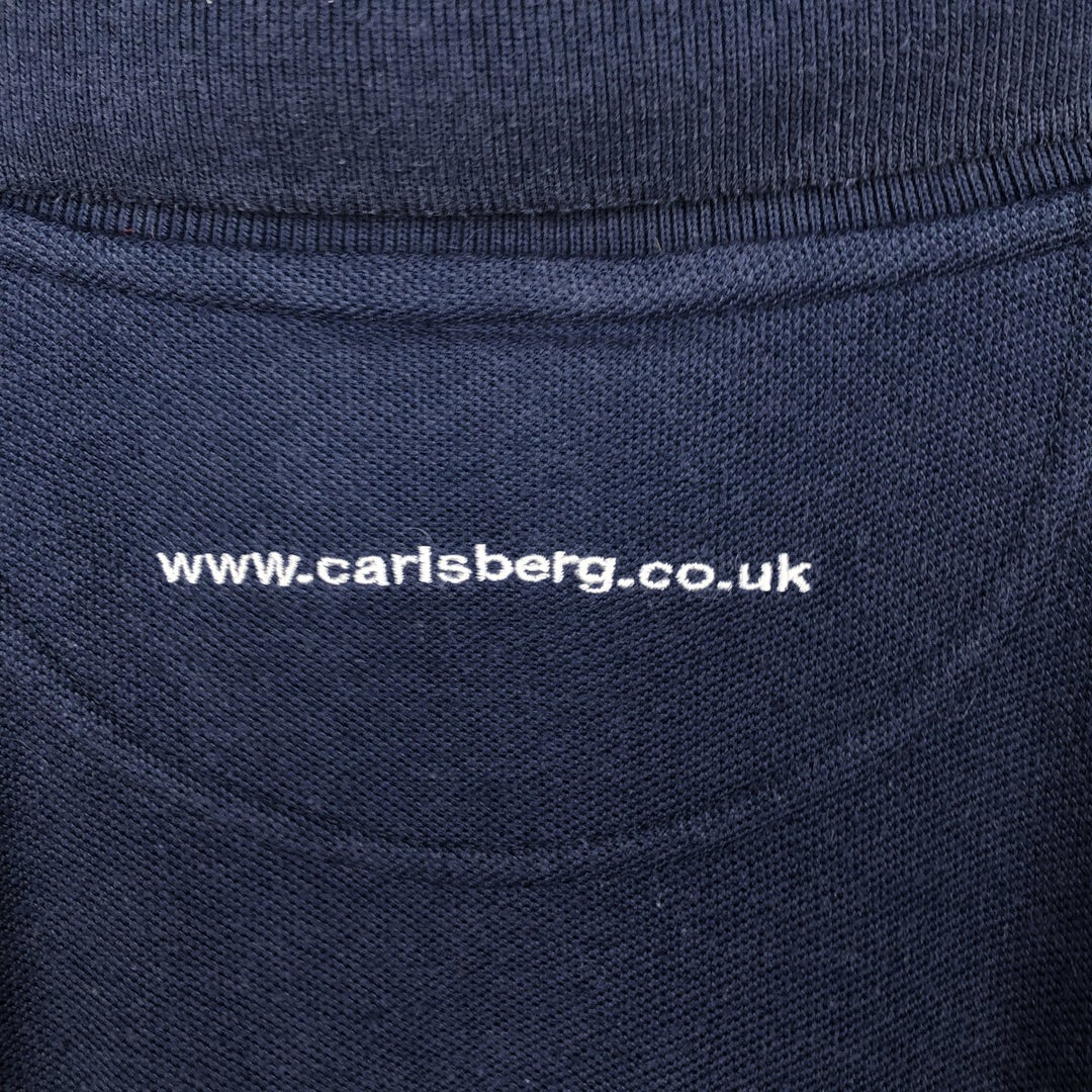 UMBRO short sleeve polo shirt, men's size L polyester navy blue type Vintage Second Hand