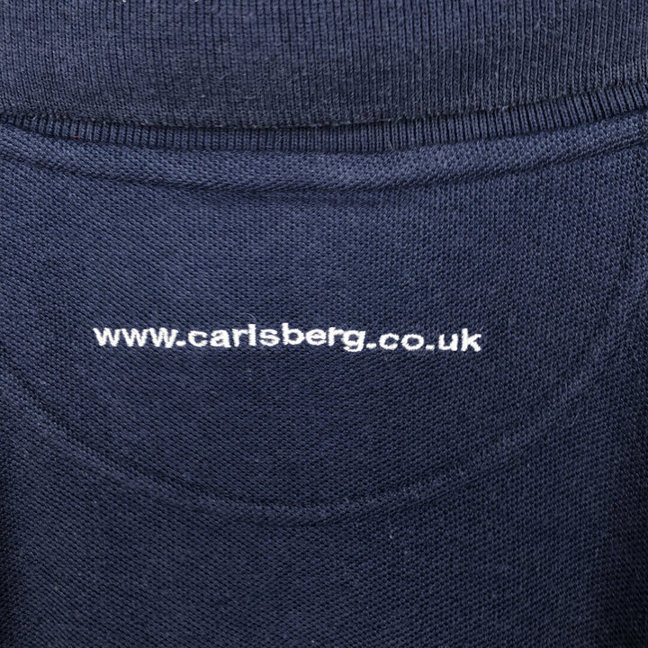 UMBRO short sleeve polo shirt, men's size L polyester navy blue type Vintage Second Hand