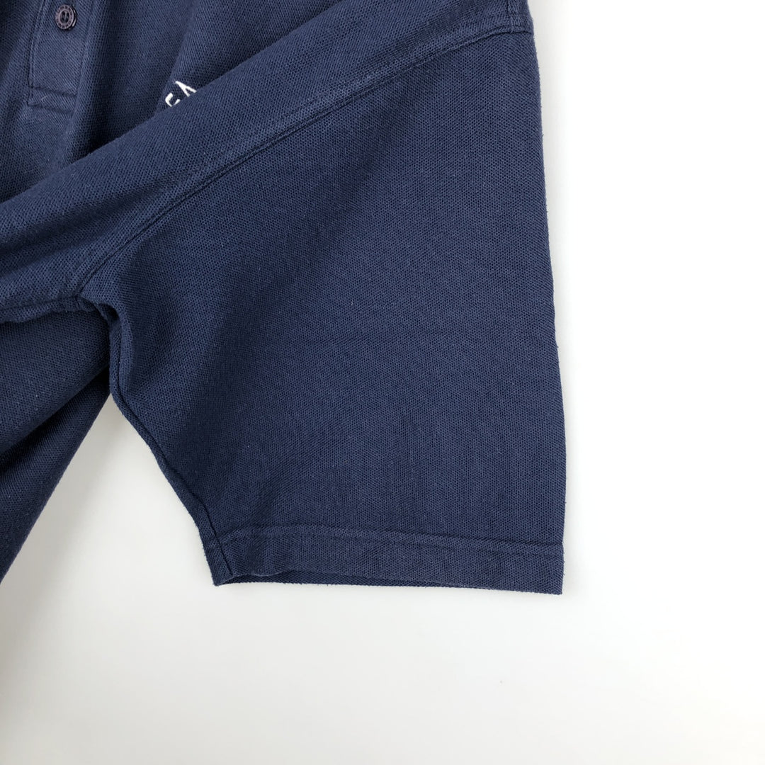 UMBRO short sleeve polo shirt, men's size L polyester navy blue type Vintage Second Hand