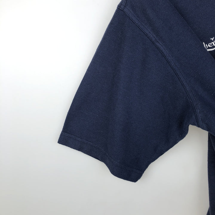 UMBRO short sleeve polo shirt, men's size L polyester navy blue type Vintage Second Hand