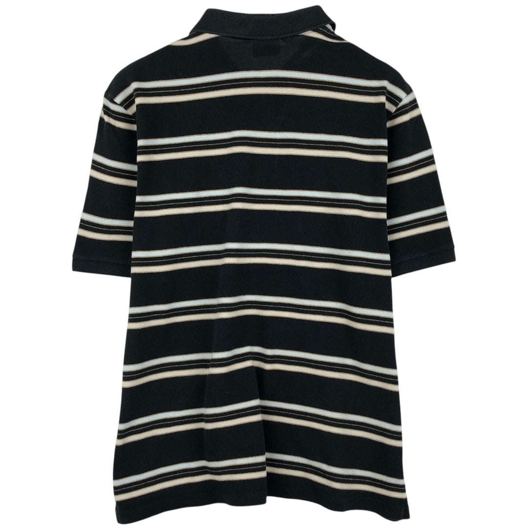 Lacoste Multi-stripe Short-Sleeve Polo Shirt, Men's Size XL (approx.) cotton black type Vintage Second Hand