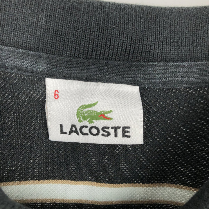 Lacoste Multi-stripe Short-Sleeve Polo Shirt, Men's Size XL (approx.) cotton black type Vintage Second Hand