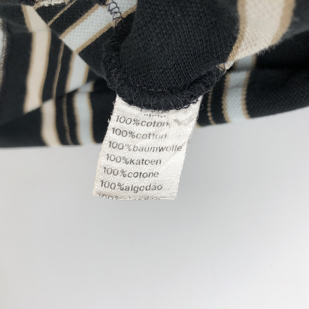 Lacoste Multi-stripe Short-Sleeve Polo Shirt, Men's Size XL (approx.) cotton black type Vintage Second Hand
