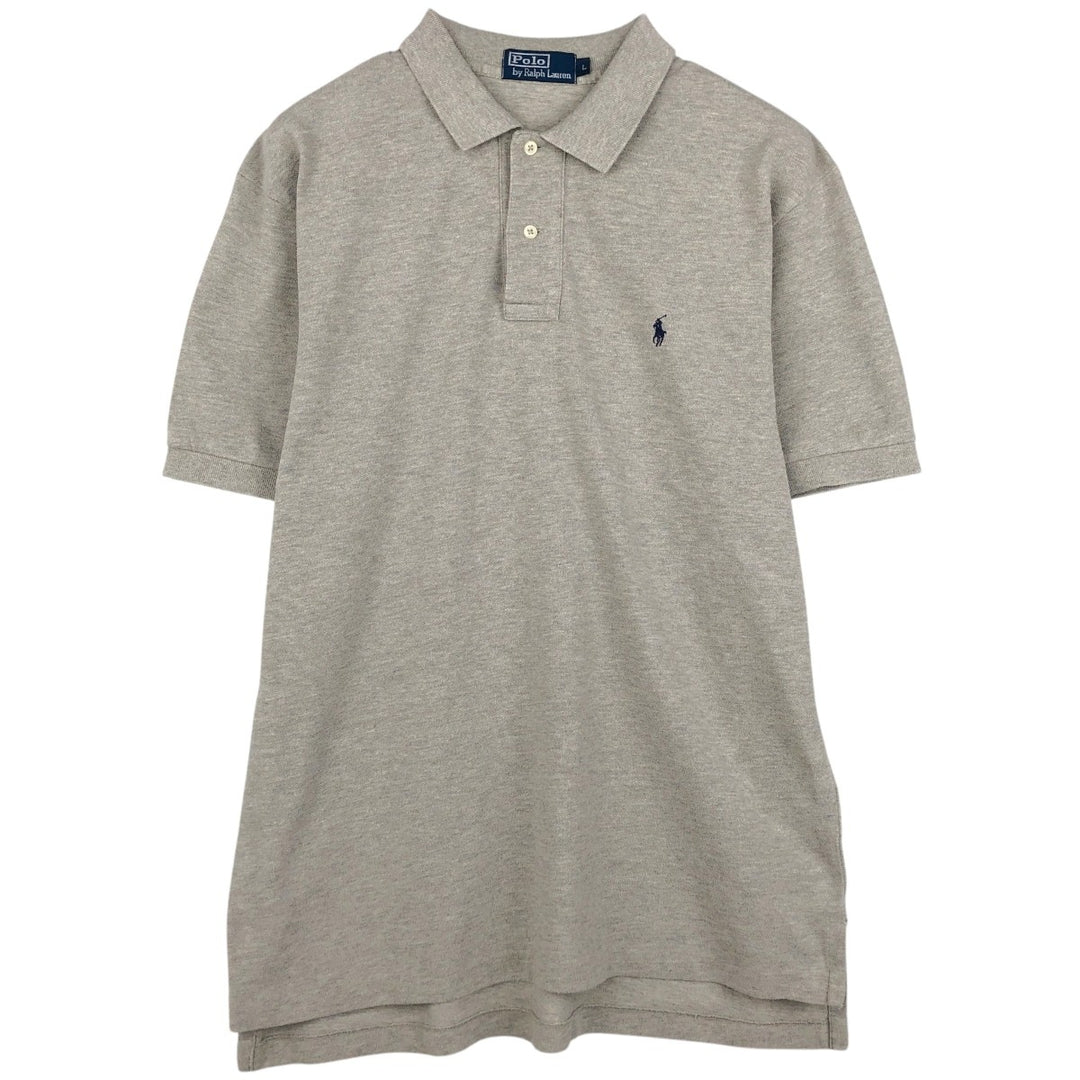 Ralph Lauren POLO by Ralph Lauren short sleeve polo shirt, men's size L cotton gray type Vintage Second Hand