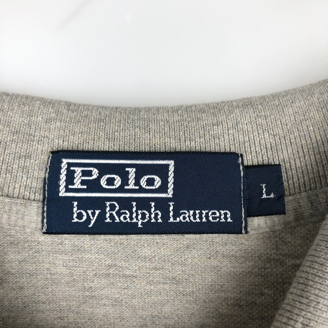 Ralph Lauren POLO by Ralph Lauren short sleeve polo shirt, men's size L cotton gray type Vintage Second Hand