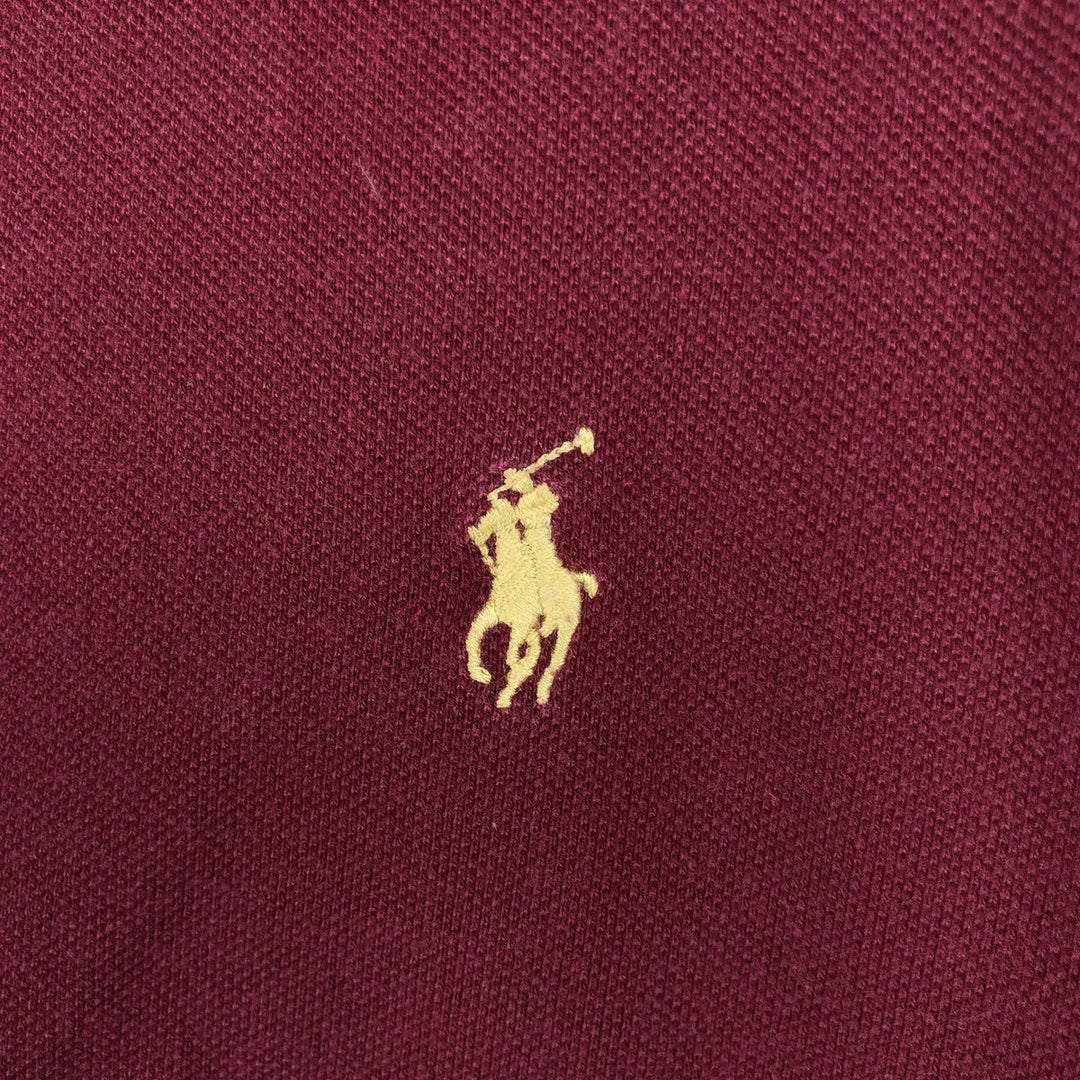 Ralph Lauren POLO by Ralph Lauren short sleeve polo shirt, men's XL size cotton Red type red-purple Vintage Second Hand