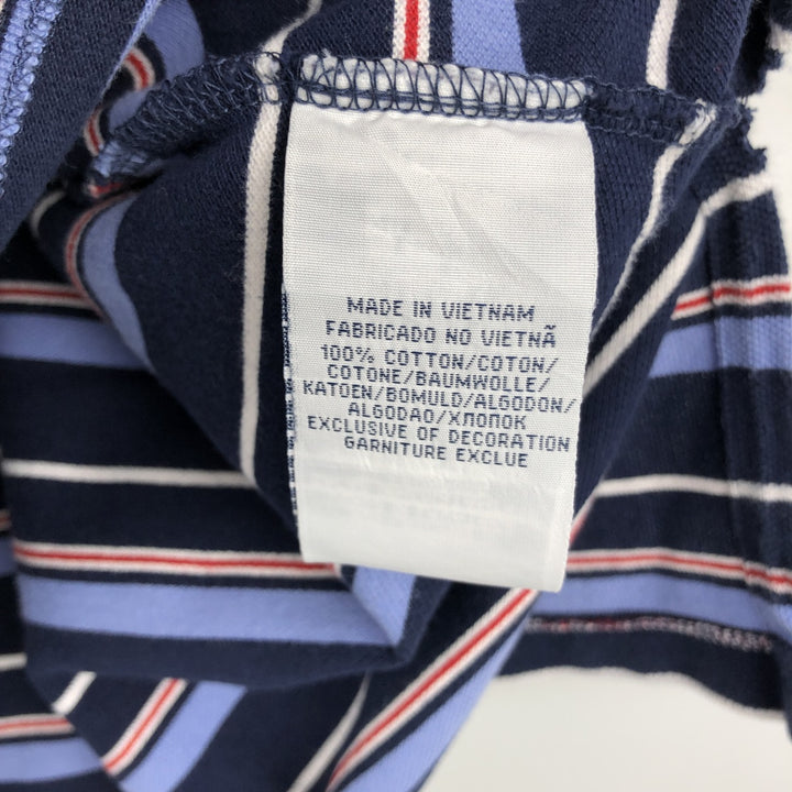 Ralph Lauren POLO by Ralph Lauren CUSTOM FIT Multi-stripe Short-Sleeve Polo Shirt, Men's XXL equivalent. cotton navy blue type Vintage Second Hand