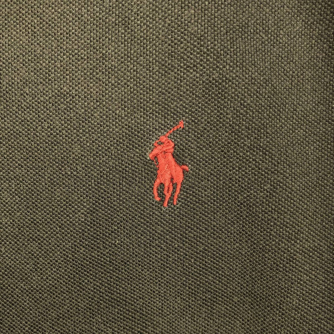 Ralph Lauren POLO by Ralph Lauren CUSTOM FIT short sleeve polo shirt, men's size L cotton Khaki type sage green Vintage Second Hand