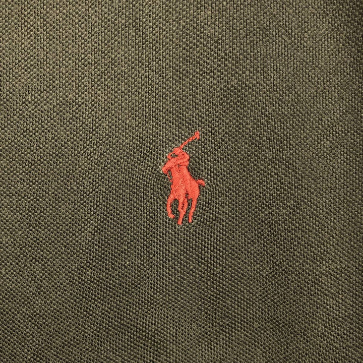 Ralph Lauren POLO by Ralph Lauren CUSTOM FIT short sleeve polo shirt, men's size L cotton Khaki type sage green Vintage Second Hand