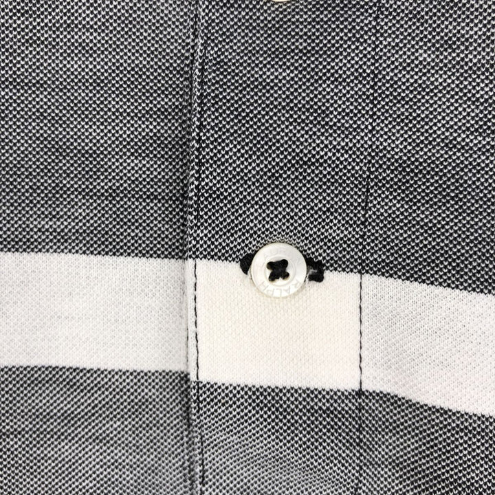 Ralph Lauren POLO GOLF striped short-sleeved polo shirt, men's size XL (approx.) Pima Cotton black type Vintage Second Hand