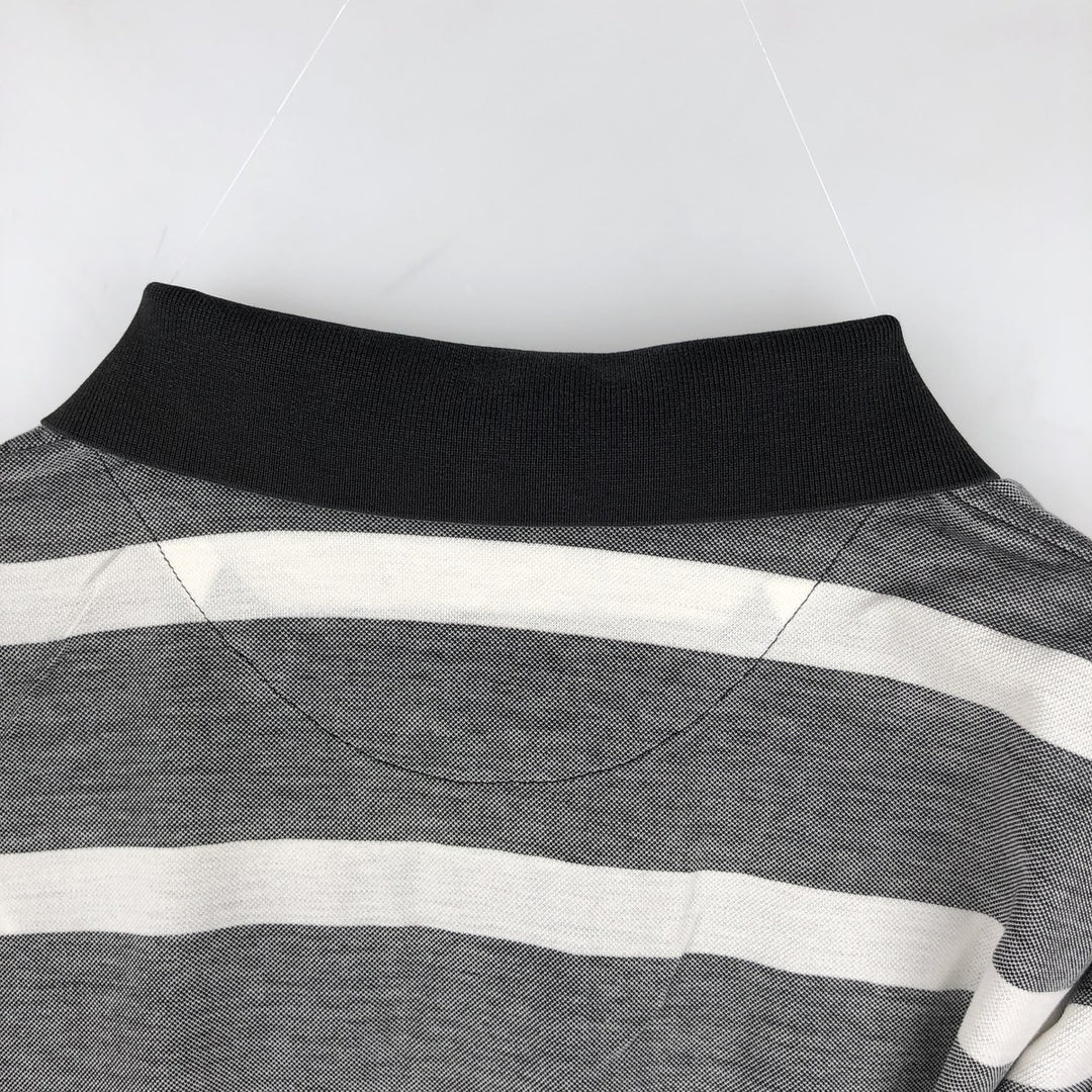 Ralph Lauren POLO GOLF striped short-sleeved polo shirt, men's size XL (approx.) Pima Cotton black type Vintage Second Hand