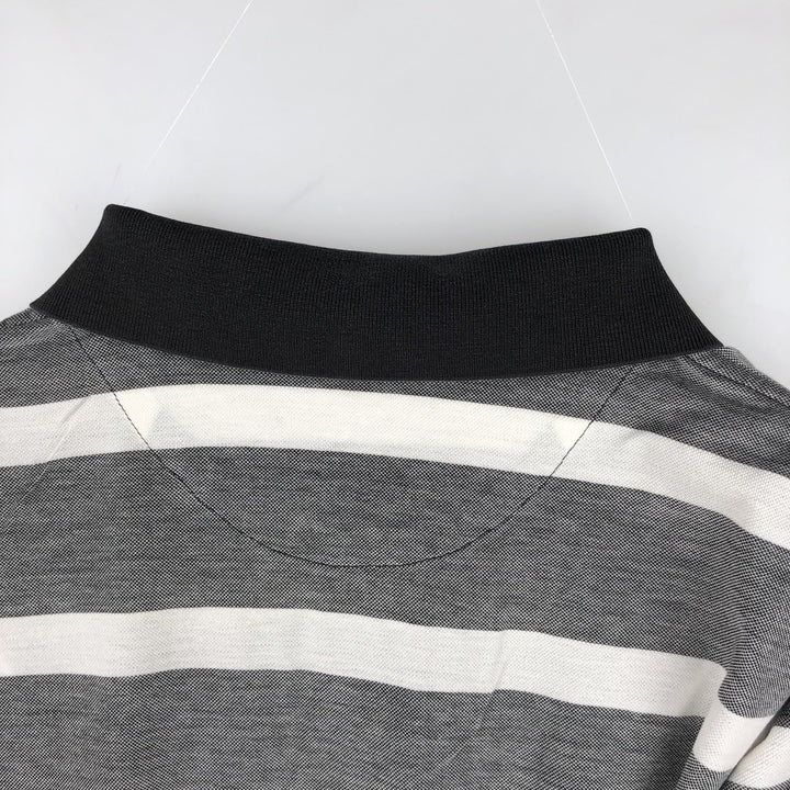 Ralph Lauren POLO GOLF striped short-sleeved polo shirt, men's size XL (approx.) Pima Cotton black type Vintage Second Hand