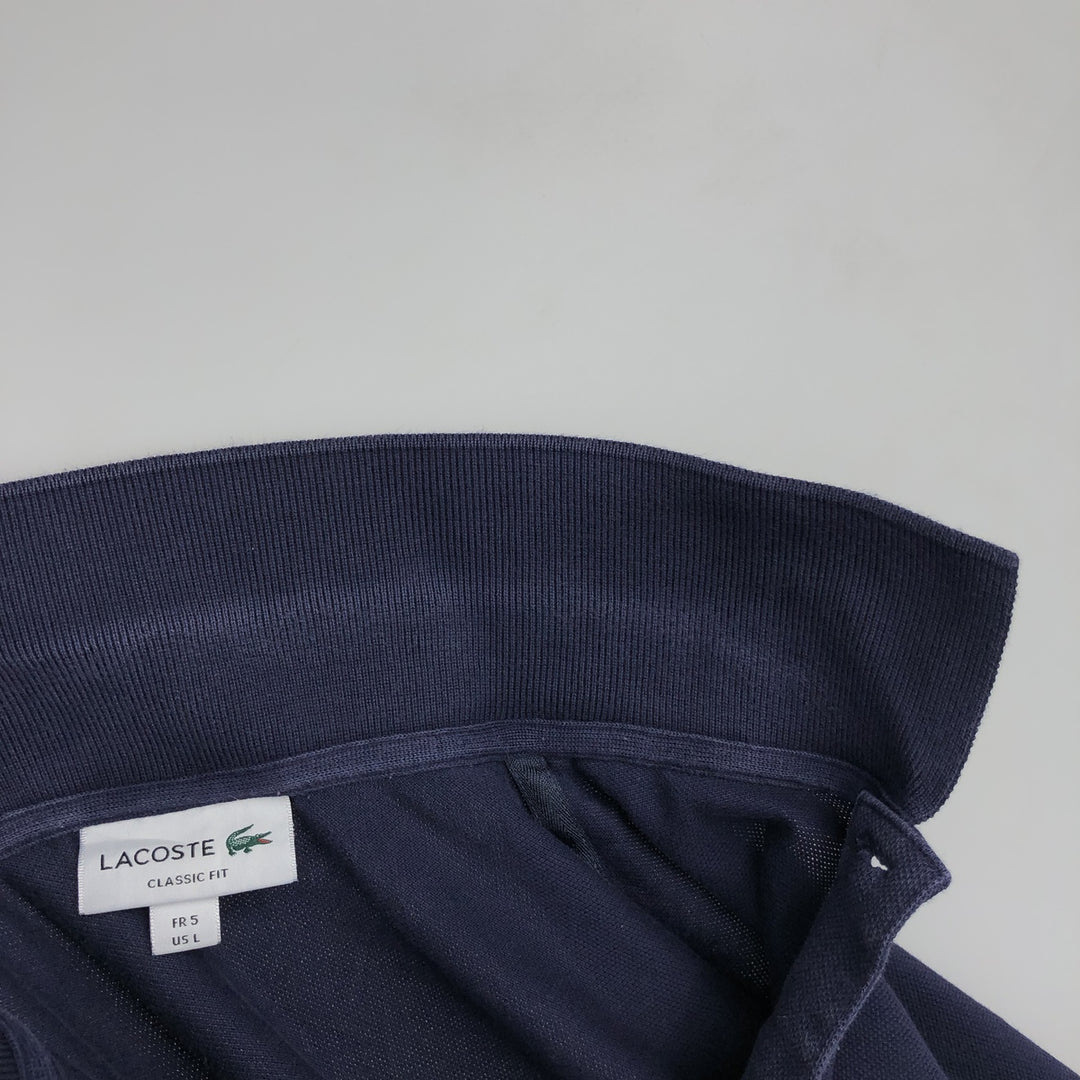 Lacoste Classic Fit short sleeve polo shirt, men's size L cotton navy blue type Vintage Second Hand