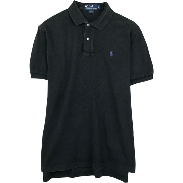 Ralph Lauren POLO by Ralph Lauren short sleeve polo shirt, men's size M cotton black type Vintage Second Hand