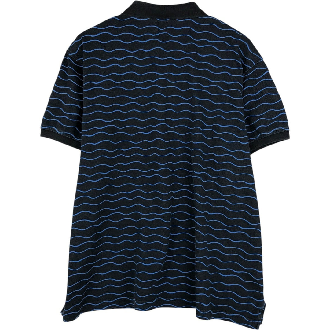 Levi's all-over print short-sleeved polo shirt, men's size XXL. cotton black type Vintage Second Hand