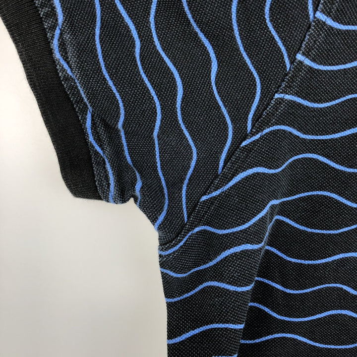 Levi's all-over print short-sleeved polo shirt, men's size XXL. cotton black type Vintage Second Hand