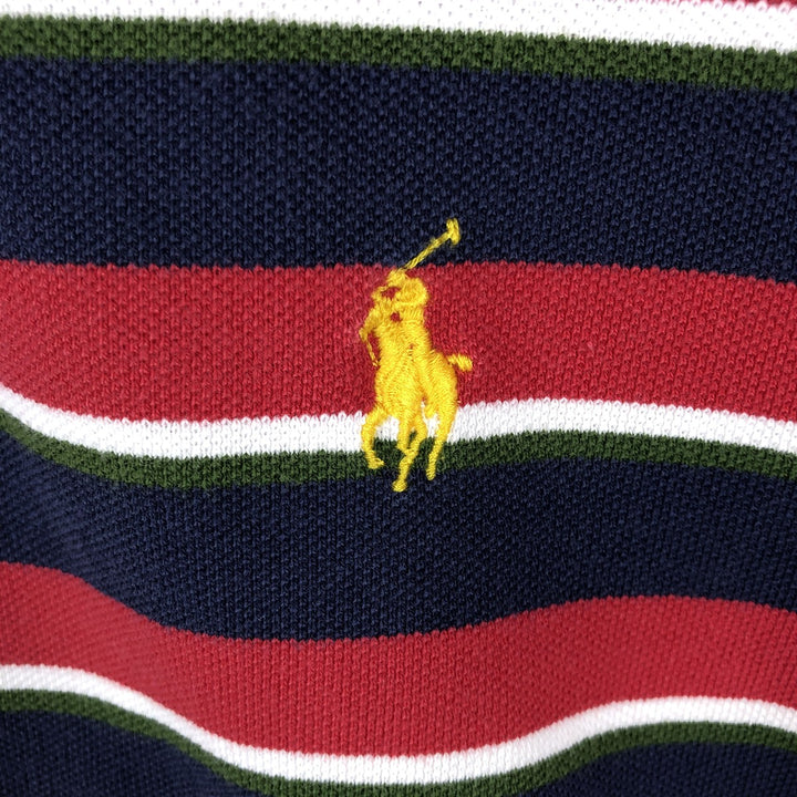 Ralph Lauren POLO by Ralph Lauren short sleeve striped polo shirt, men's size M cotton tricolor color Vintage Second Hand