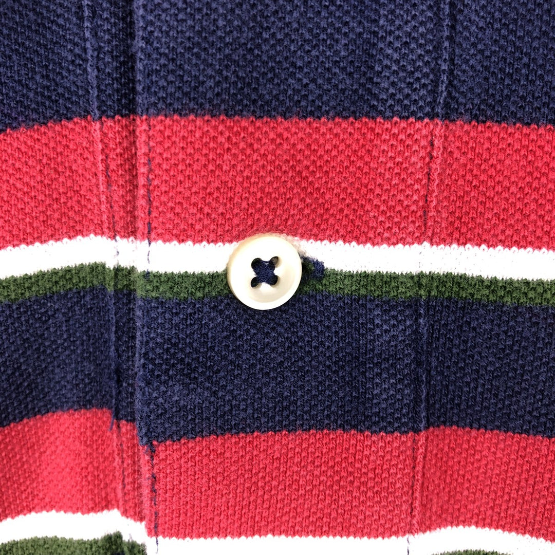 Ralph Lauren POLO by Ralph Lauren short sleeve striped polo shirt, men's size M cotton tricolor color Vintage Second Hand