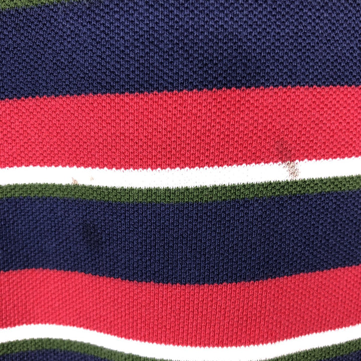 Ralph Lauren POLO by Ralph Lauren short sleeve striped polo shirt, men's size M cotton tricolor color Vintage Second Hand