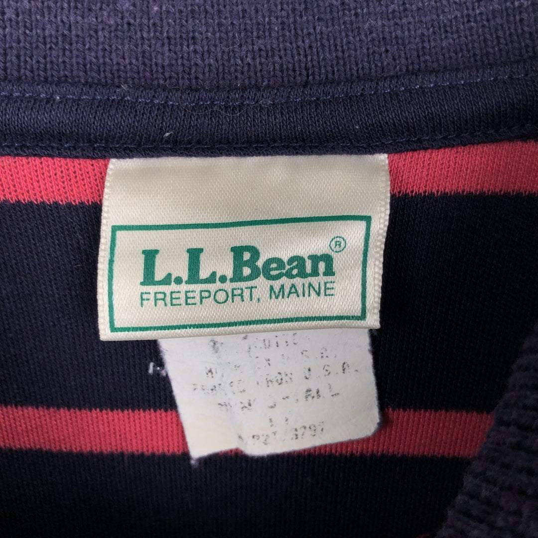 Vintage LLBean short-sleeved striped polo shirt from the 1990s, men's size L (approx.). unclear navy blue type Vintage Second Hand