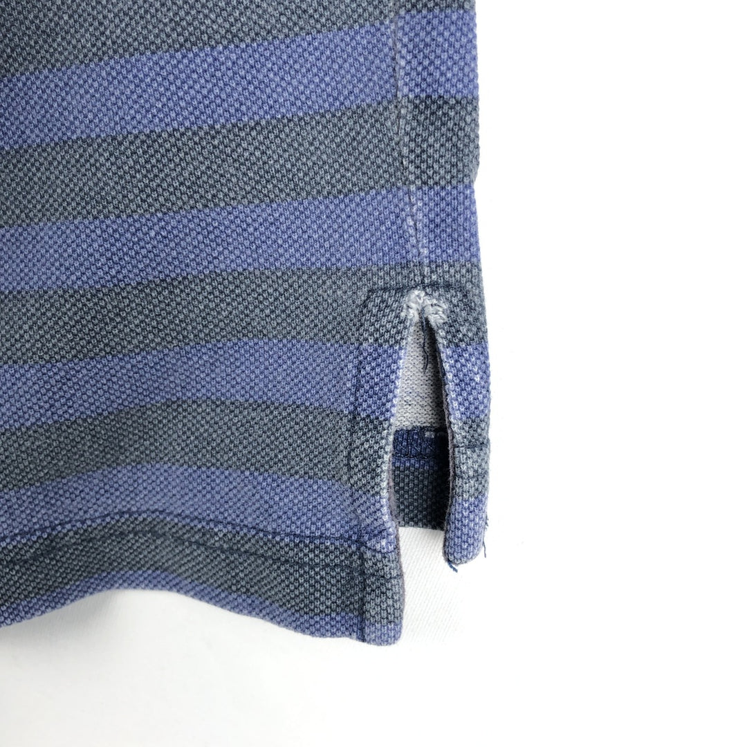 90'S GAP (Old GAP) Short-Sleeve Striped Polo Shirt, Men's Size M (Equivalent), Vintage cotton Blue type light blue Vintage Second Hand