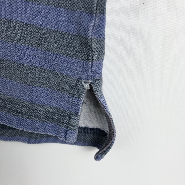 90'S GAP (Old GAP) Short-Sleeve Striped Polo Shirt, Men's Size M (Equivalent), Vintage cotton Blue type light blue Vintage Second Hand