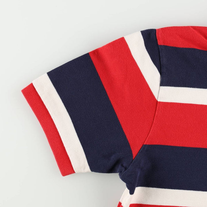 Ralph Lauren POLO by Ralph Lauren Multi-border short sleeve striped polo shirt Men's size L cotton red type Vintage Second Hand