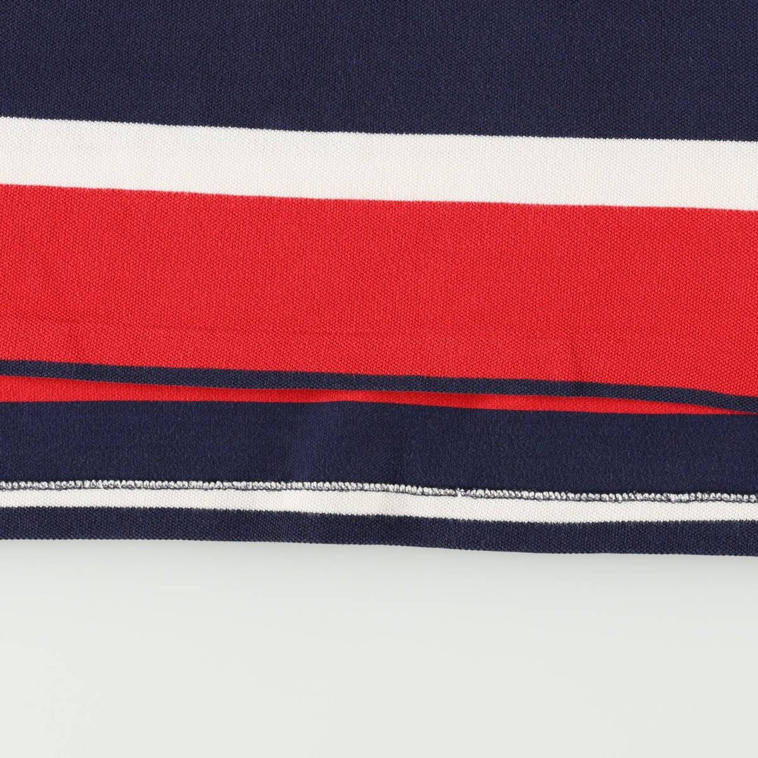 Ralph Lauren POLO by Ralph Lauren Multi-border short sleeve striped polo shirt Men's size L cotton red type Vintage Second Hand