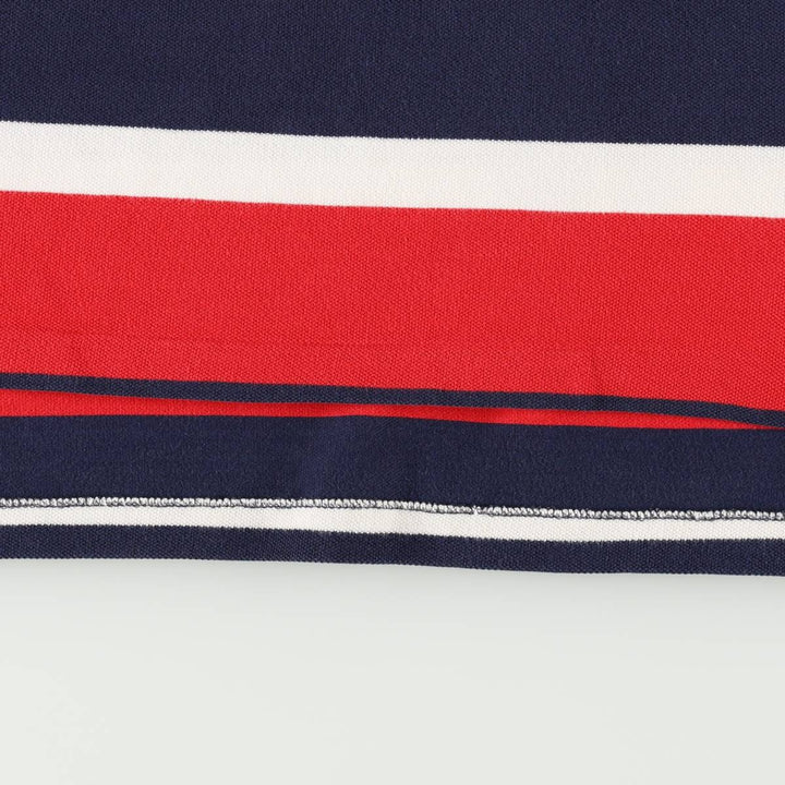 Ralph Lauren POLO by Ralph Lauren Multi-border short sleeve striped polo shirt Men's size L cotton red type Vintage Second Hand