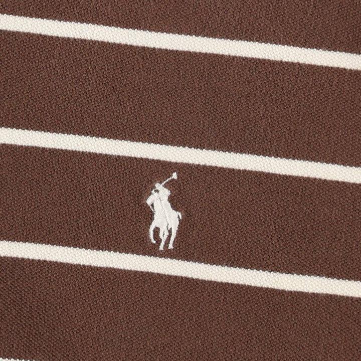 Ralph Lauren POLO by Ralph Lauren short sleeve striped polo shirt, men's XL size cotton brown type Vintage Second Hand