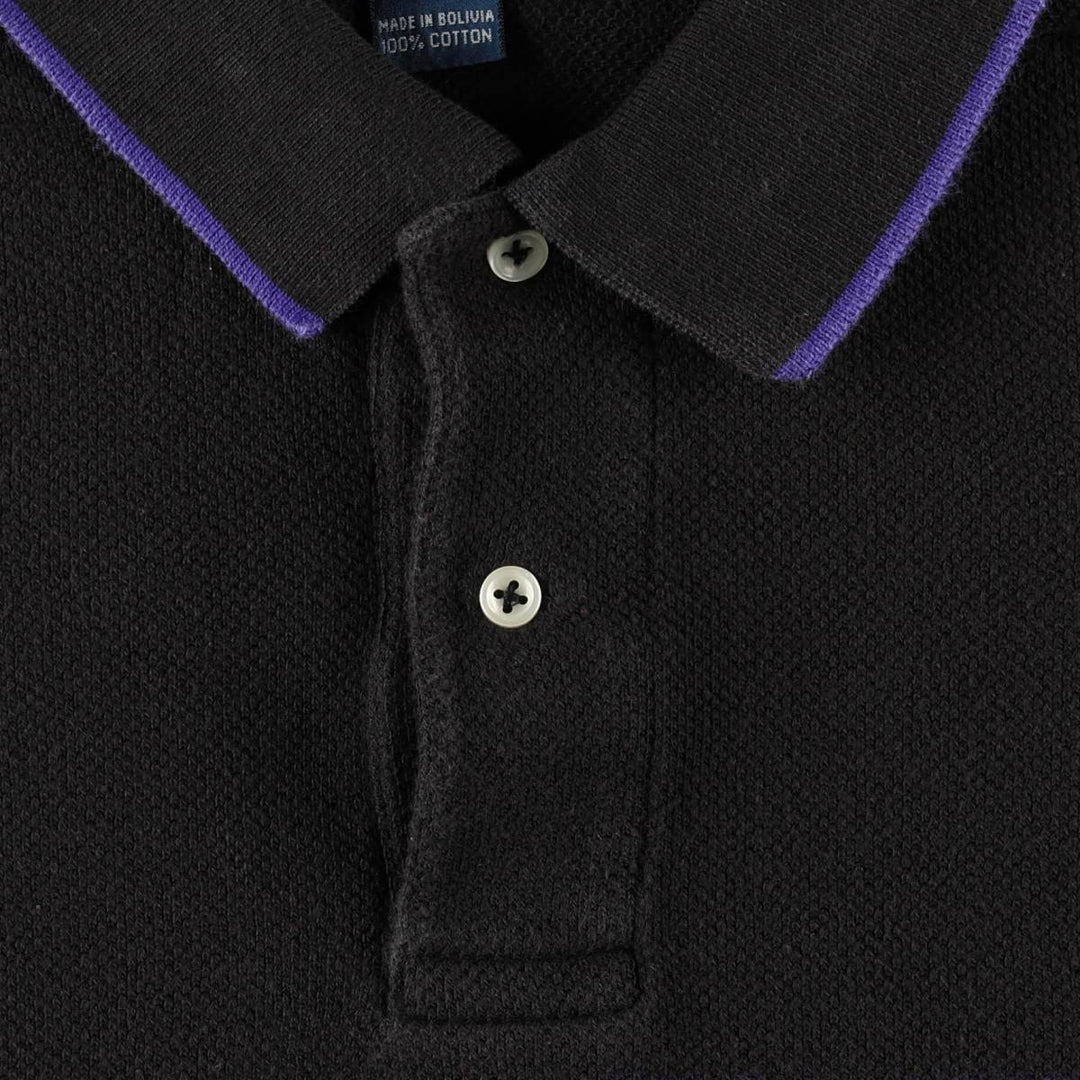 Ralph Lauren POLO by Ralph Lauren short sleeve polo shirt, men's size L cotton black type Vintage Second Hand