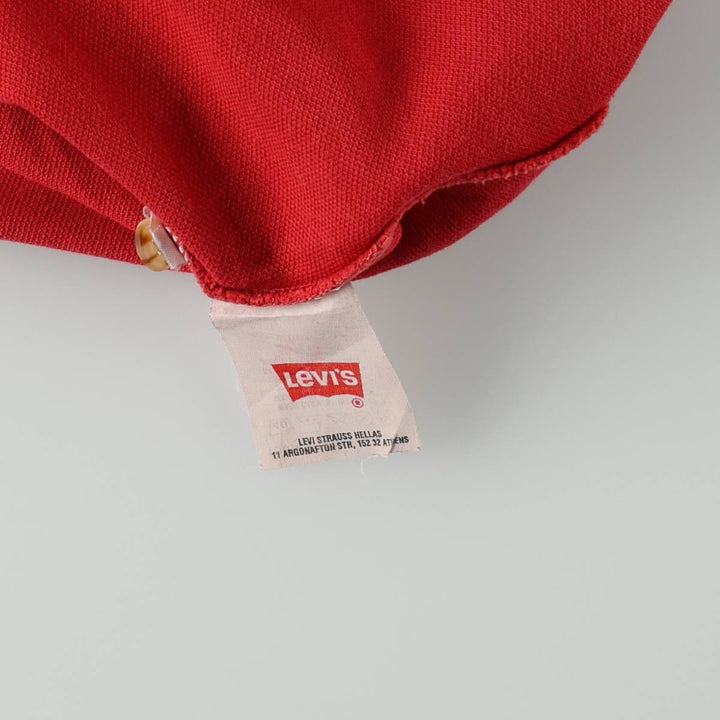 90'S Levi's short-sleeved polo shirt, men's size M equivalent, vintage. cotton red type Vintage Second Hand