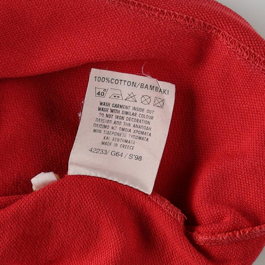 90'S Levi's short-sleeved polo shirt, men's size M equivalent, vintage. cotton red type Vintage Second Hand