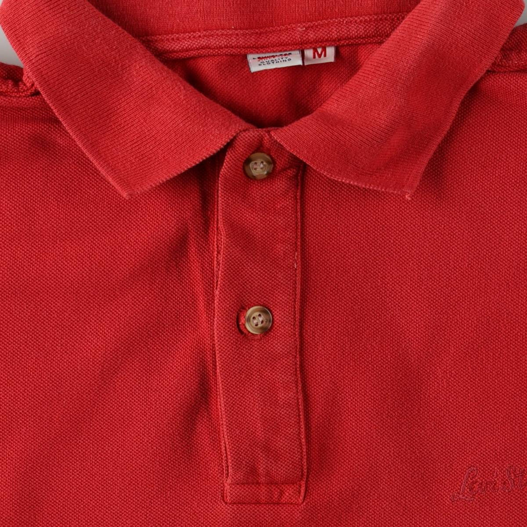 90'S Levi's short-sleeved polo shirt, men's size M equivalent, vintage. cotton red type Vintage Second Hand