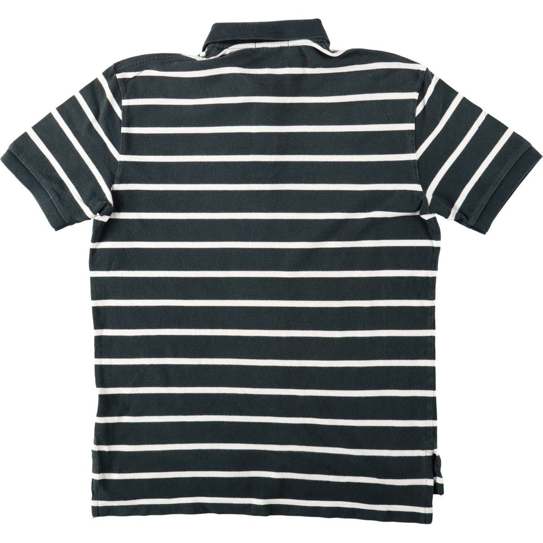 Ralph Lauren POLO by Ralph Lauren short sleeve striped polo shirt, men's size L cotton black type Vintage Second Hand