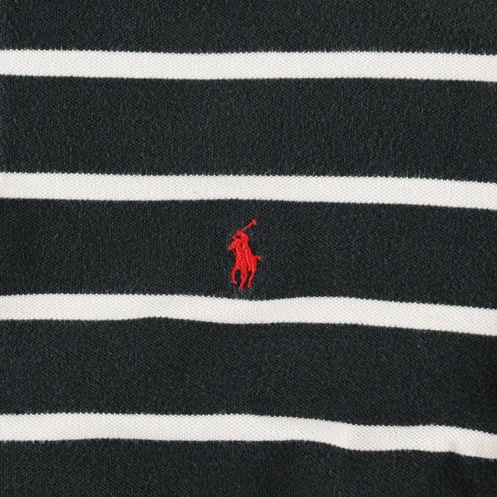 Ralph Lauren POLO by Ralph Lauren short sleeve striped polo shirt, men's size L cotton black type Vintage Second Hand