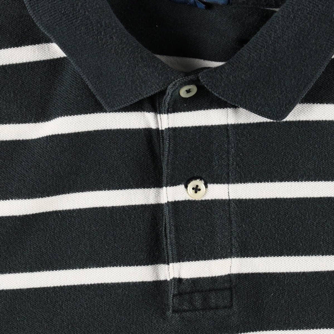 Ralph Lauren POLO by Ralph Lauren short sleeve striped polo shirt, men's size L cotton black type Vintage Second Hand