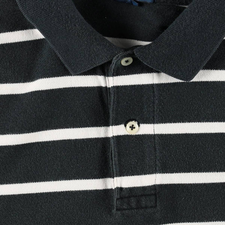 Ralph Lauren POLO by Ralph Lauren short sleeve striped polo shirt, men's size L cotton black type Vintage Second Hand