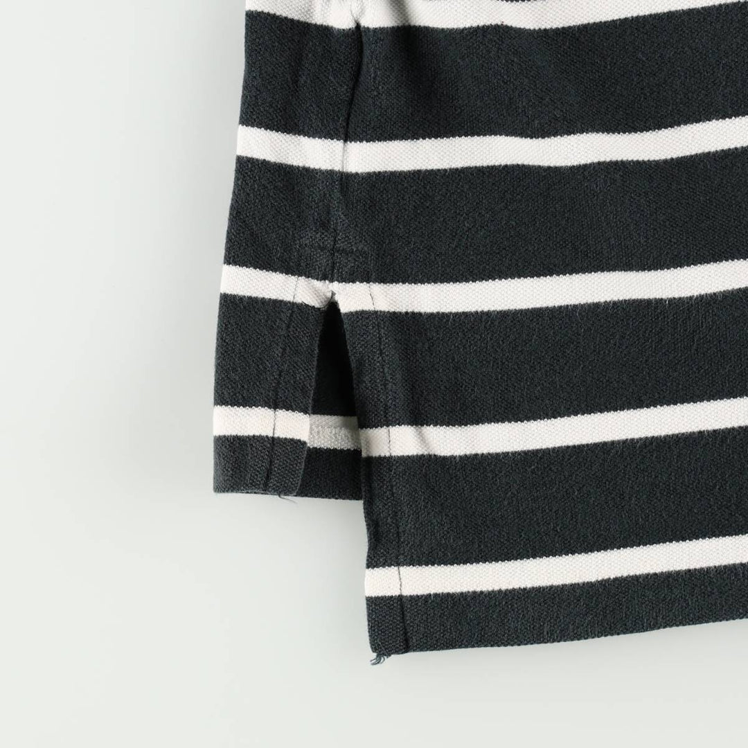 Ralph Lauren POLO by Ralph Lauren short sleeve striped polo shirt, men's size L cotton black type Vintage Second Hand