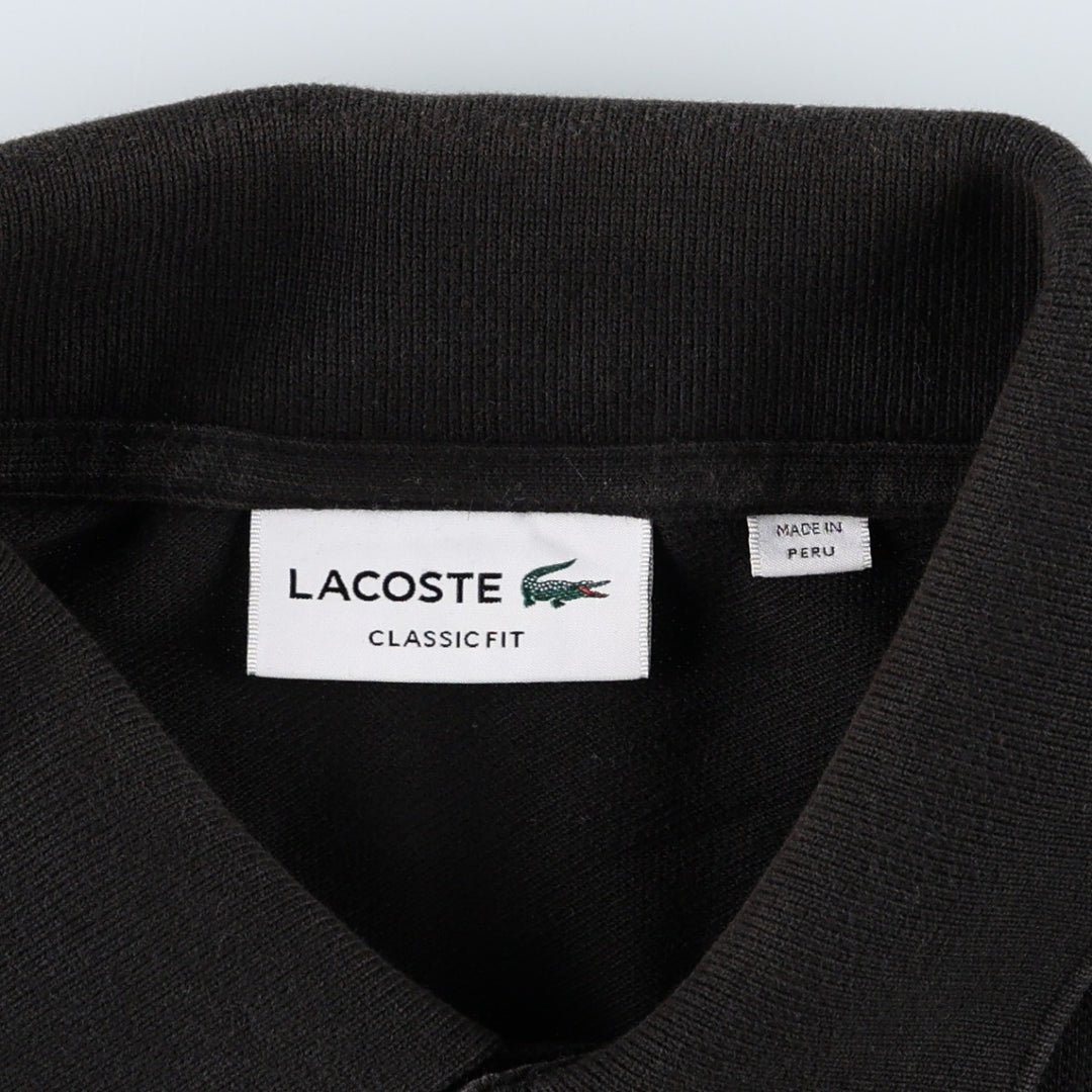 Lacoste Classic Fit short sleeve polo shirt, men's size L unclear black type Vintage Second Hand