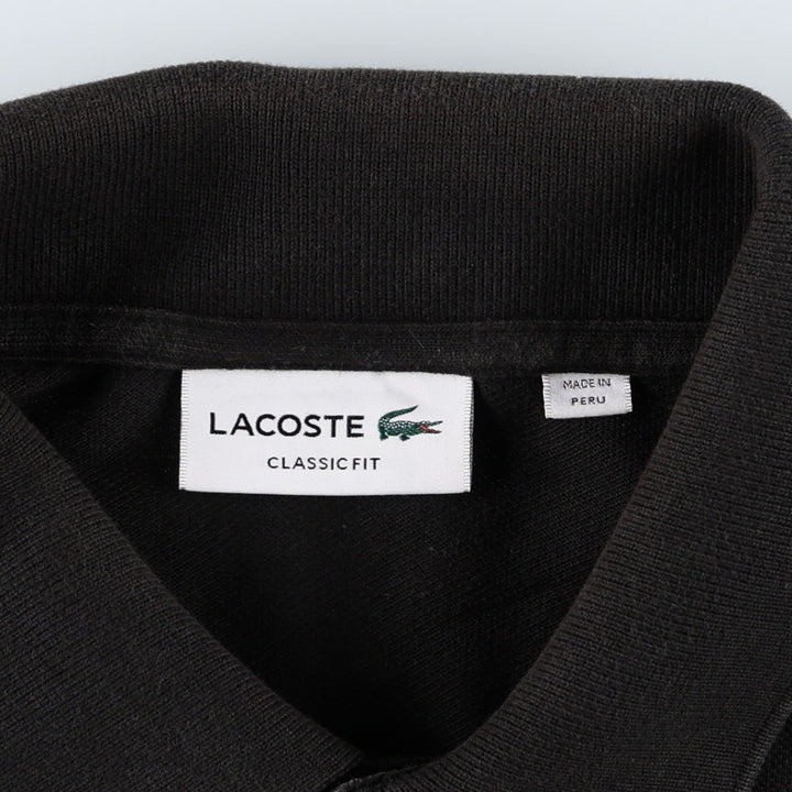 Lacoste Classic Fit short sleeve polo shirt, men's size L unclear black type Vintage Second Hand
