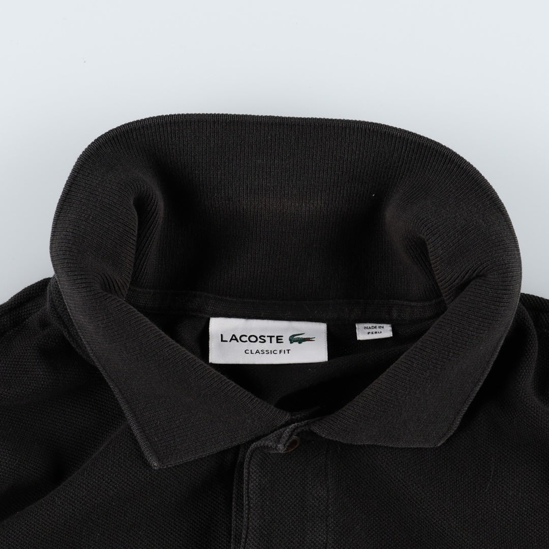 Lacoste Classic Fit short sleeve polo shirt, men's size L unclear black type Vintage Second Hand