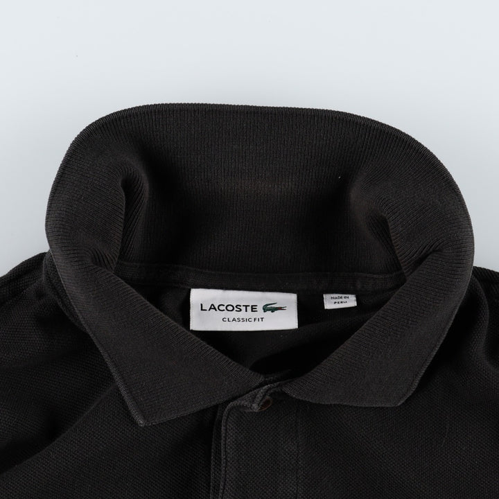 Lacoste Classic Fit short sleeve polo shirt, men's size L unclear black type Vintage Second Hand
