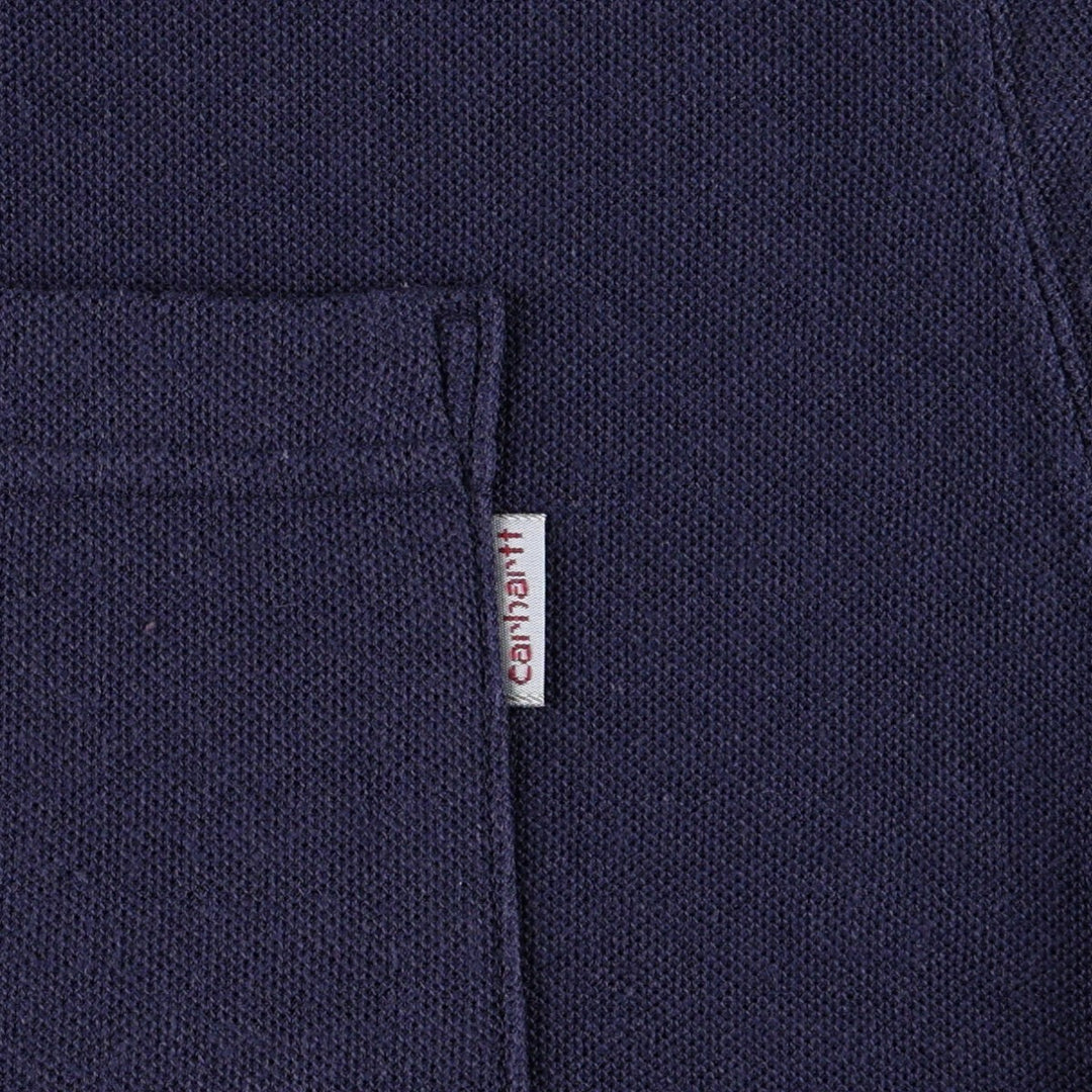 Carhartt Short-Sleeve Polo Shirt, Men's Size L (approx.) cotton navy blue type Vintage Second Hand