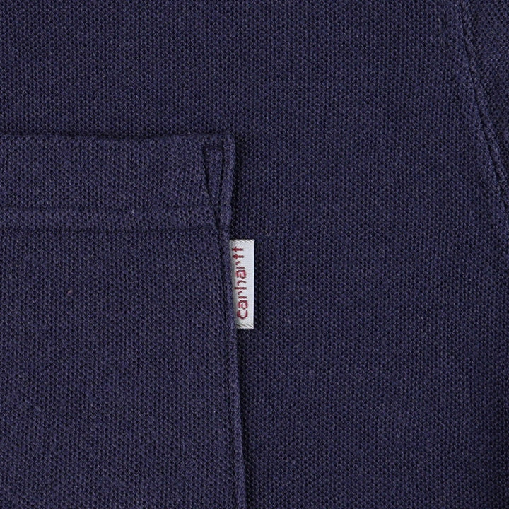 Carhartt Short-Sleeve Polo Shirt, Men's Size L (approx.) cotton navy blue type Vintage Second Hand