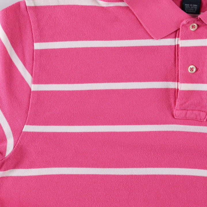 Ralph Lauren POLO by Ralph Lauren short sleeve striped polo shirt, men's size M cotton pink type Vintage Second Hand