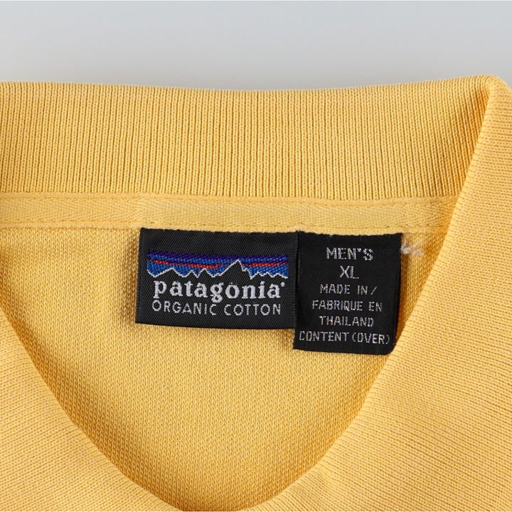 Patagonia Organic Cotton Short-Sleeve Polo Shirt, Men's Size XL (approx.) unclear yellow type Vintage Second Hand
