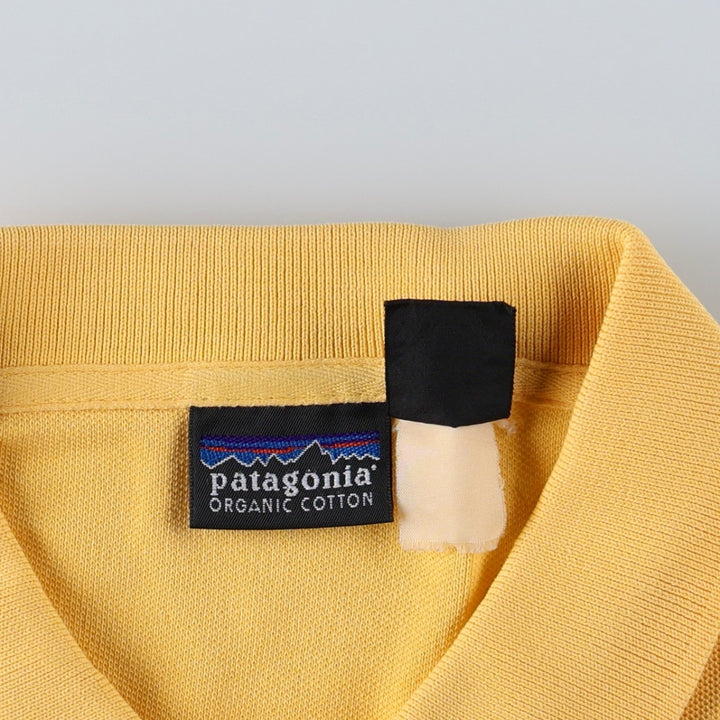 Patagonia Organic Cotton Short-Sleeve Polo Shirt, Men's Size XL (approx.) unclear yellow type Vintage Second Hand