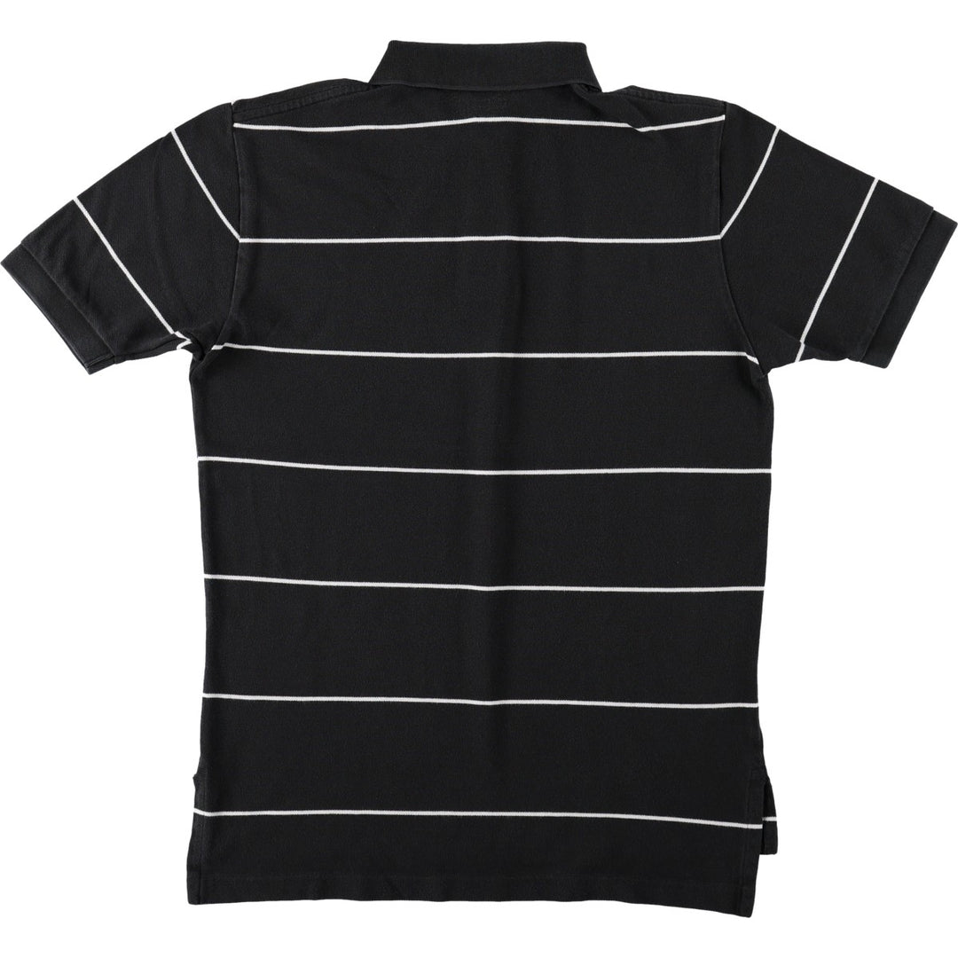 Ralph Lauren POLO by Ralph Lauren short sleeve striped polo shirt, men's size M cotton black type Vintage Second Hand