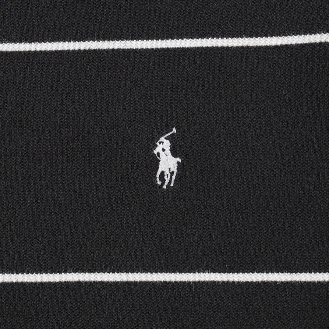 Ralph Lauren POLO by Ralph Lauren short sleeve striped polo shirt, men's size M cotton black type Vintage Second Hand